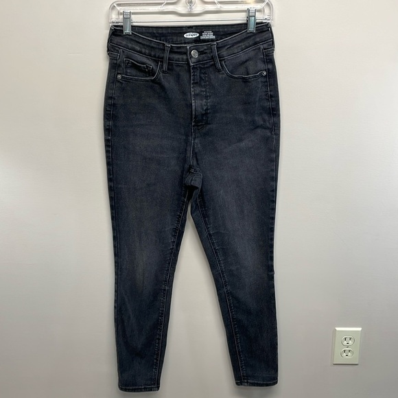 Old Navy Rockstar Super Skinny Extra High Rise Secret Slim Pockets Black Denim - Picture 1 of 15